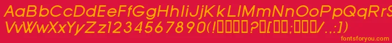 SfOldRepublicItalic-fontti – oranssit fontit punaisella taustalla
