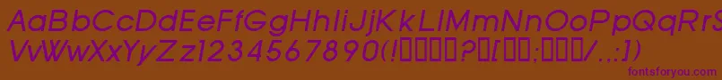 フォントSfOldRepublicItalic – 紫色のフォント、茶色の背景