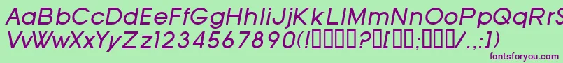 SfOldRepublicItalic-fontti – violetit fontit vihreällä taustalla
