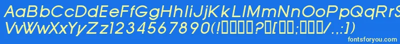 SfOldRepublicItalic-fontti – keltaiset fontit sinisellä taustalla