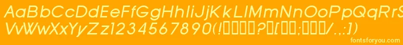 SfOldRepublicItalic-fontti – keltaiset fontit oranssilla taustalla