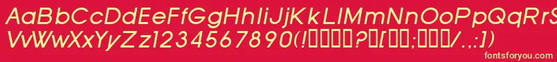 SfOldRepublicItalic-fontti – keltaiset fontit punaisella taustalla