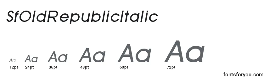 Размеры шрифта SfOldRepublicItalic