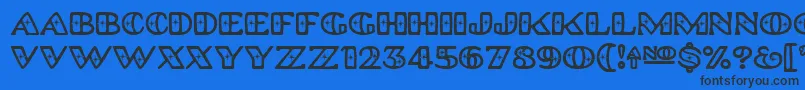 Шрифт Platinumhubcapspolished – чёрные шрифты на синем фоне