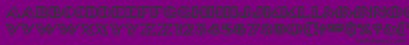 Platinumhubcapspolished-Schriftart – Schwarze Schriften auf violettem Hintergrund