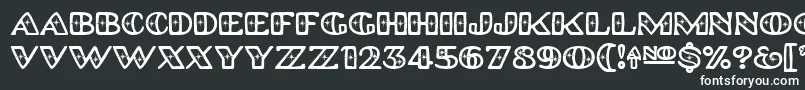 フォントPlatinumhubcapspolished – 黒い背景に白い文字