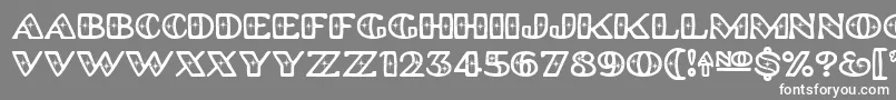 フォントPlatinumhubcapspolished – 灰色の背景に白い文字