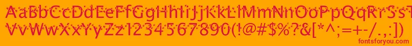 fuente ThatDarnCat – Fuentes Rojas Sobre Fondo Naranja
