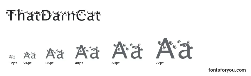 Размеры шрифта ThatDarnCat