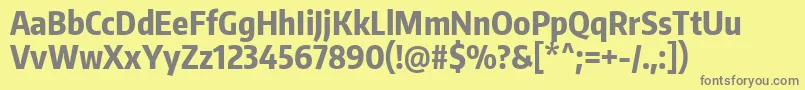EncodesanscompressedExtrabold-fontti – harmaat kirjasimet keltaisella taustalla
