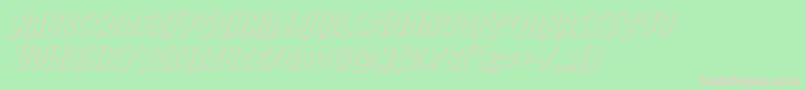 Flashrogersoutital-Schriftart – Rosa Schriften auf grünem Hintergrund