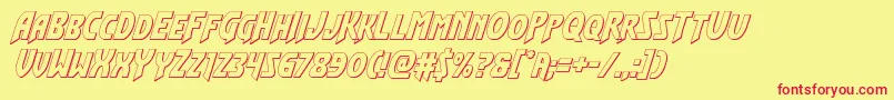 Flashrogersoutital Font – Red Fonts on Yellow Background