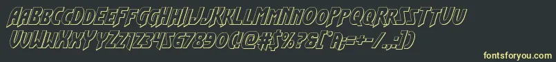 フォントFlashrogersoutital – 黒い背景に黄色の文字
