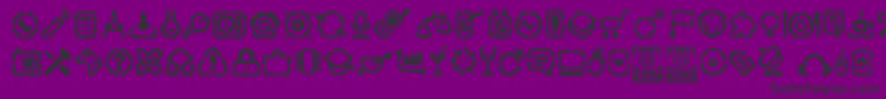 StencilIcons Font – Black Fonts on Purple Background