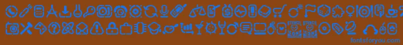 StencilIcons Font – Blue Fonts on Brown Background