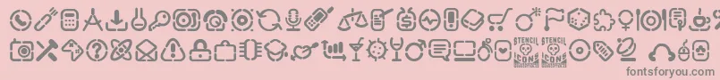 Czcionka StencilIcons – szare czcionki na różowym tle