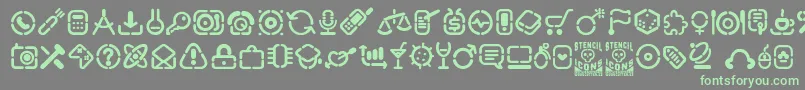 Шрифт StencilIcons – зелёные шрифты на сером фоне