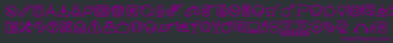 StencilIcons Font – Purple Fonts on Black Background
