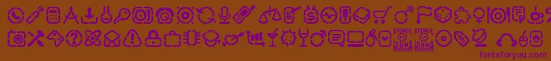 StencilIcons Font – Purple Fonts on Brown Background