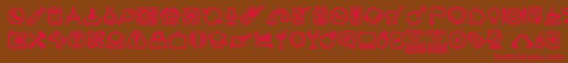 StencilIcons Font – Red Fonts on Brown Background