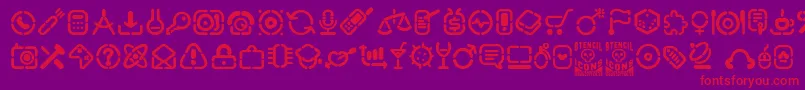 Шрифт StencilIcons – красные шрифты на фиолетовом фоне