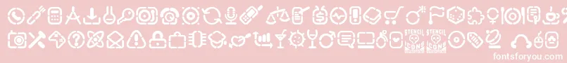 StencilIcons Font – White Fonts on Pink Background
