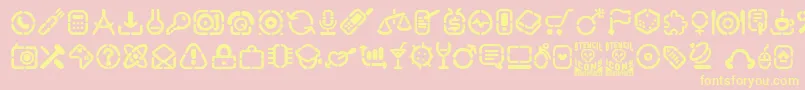 Fonte StencilIcons – fontes amarelas em um fundo rosa