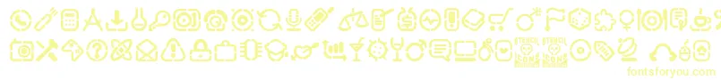 StencilIcons Font – Yellow Fonts on White Background