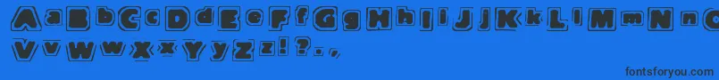 NoteOfTerror Font – Black Fonts on Blue Background