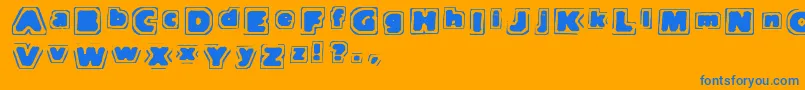 フォントNoteOfTerror – オレンジの背景に青い文字