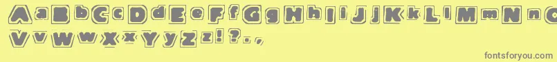 フォントNoteOfTerror – 黄色の背景に灰色の文字