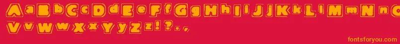 フォントNoteOfTerror – 赤い背景にオレンジの文字