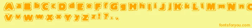 NoteOfTerror Font – Orange Fonts on Yellow Background