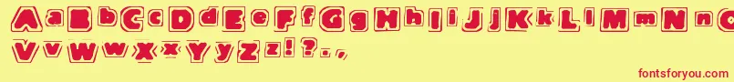 NoteOfTerror Font – Red Fonts on Yellow Background