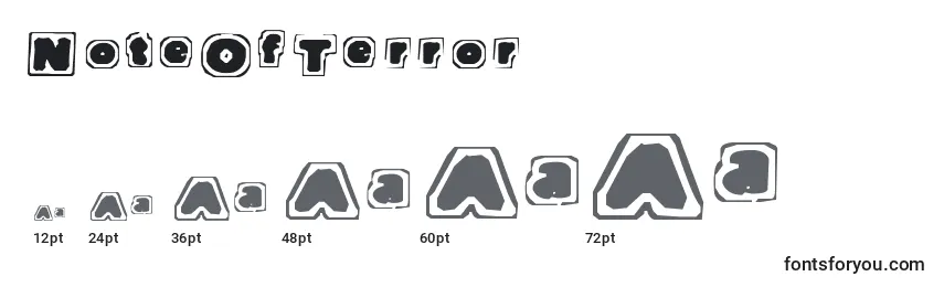 Размеры шрифта NoteOfTerror