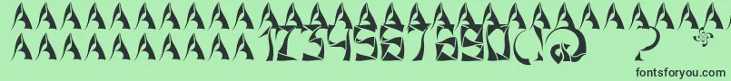 XorxWindyCyr Font – Black Fonts on Green Background
