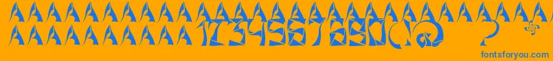XorxWindyCyr Font – Blue Fonts on Orange Background
