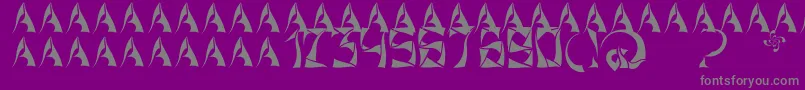 フォントXorxWindyCyr – 紫の背景に灰色の文字