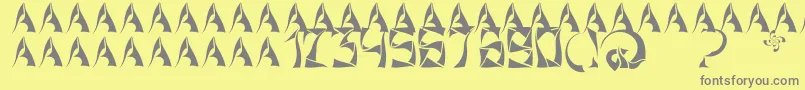 XorxWindyCyr Font – Gray Fonts on Yellow Background