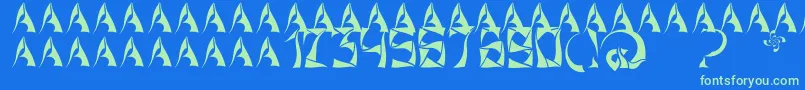 XorxWindyCyr Font – Green Fonts on Blue Background