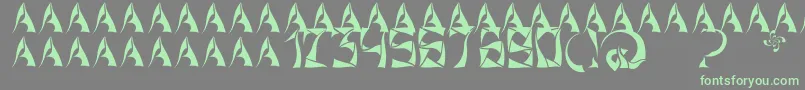 XorxWindyCyr-Schriftart – Grüne Schriften auf grauem Hintergrund