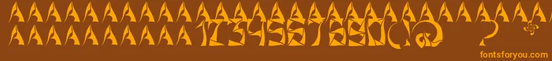 XorxWindyCyr Font – Orange Fonts on Brown Background