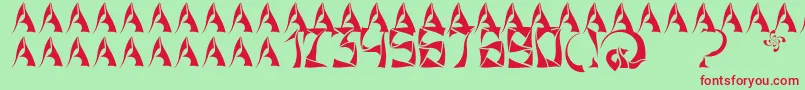XorxWindyCyr Font – Red Fonts on Green Background
