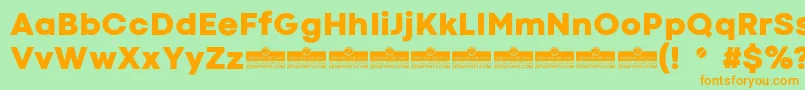 CodecColdHeavyTrial Font – Orange Fonts on Green Background