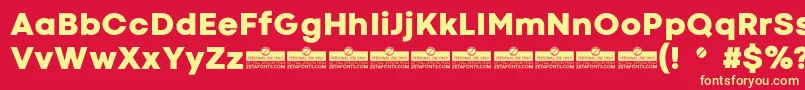 CodecColdHeavyTrial Font – Yellow Fonts on Red Background