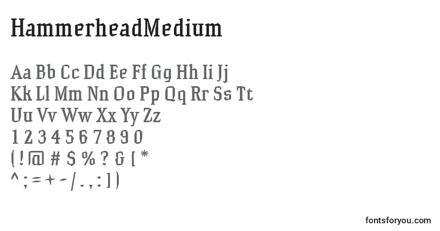 Шрифт HammerheadMedium – алфавит, цифры, специальные символы