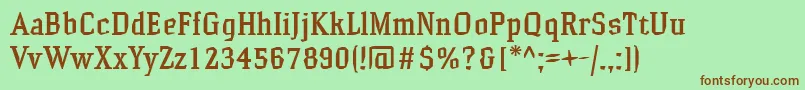 HammerheadMedium-Schriftart – Braune Schriften auf grünem Hintergrund