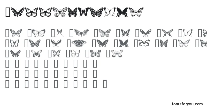Schriftart Butterflips – Alphabet, Zahlen, spezielle Symbole
