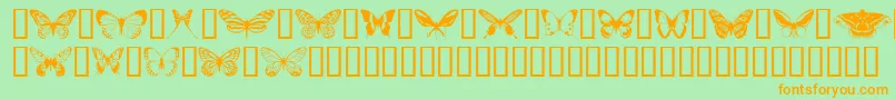 Butterflips Font – Orange Fonts on Green Background