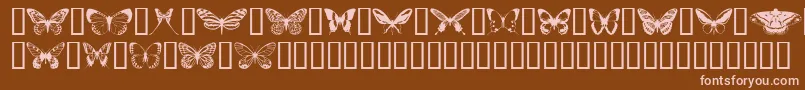 Шрифт Butterflips – розовые шрифты на коричневом фоне